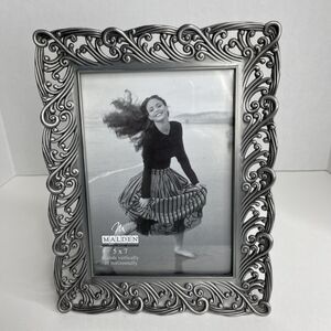 Malden International Designs 5” X 7” Elegant Pewter Finished Picture Frame